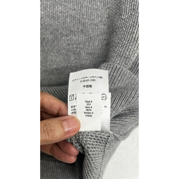 Eddie Bauer Popover Ribbed Knit Sweater Gray Short Sleeves Size XS Minimalist - Picture 12 of 12